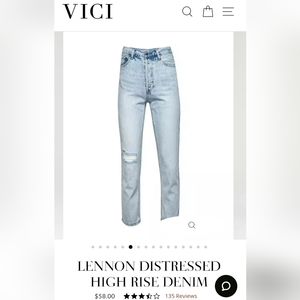 VICI High Rise Distressed Jeans- Practically New!